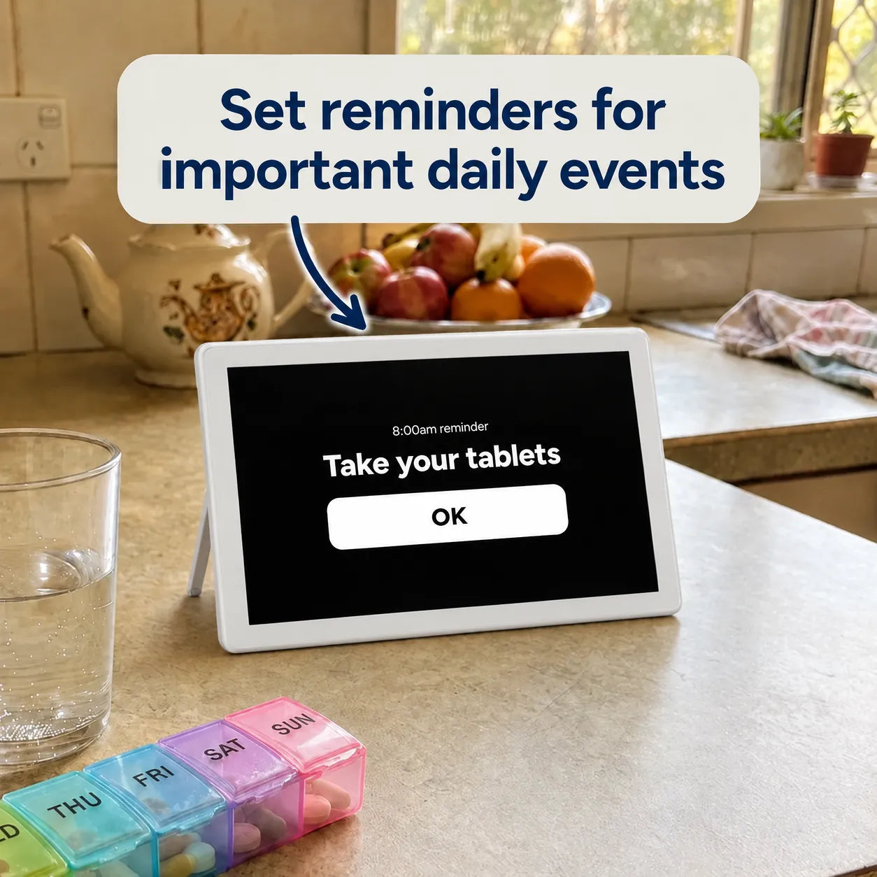 Set reminders for important daily events